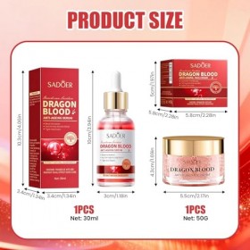 2 Pièces Crème de Sang de Dragon, Crème Anti-Rides pour le Visage + Sérum de Sang de Dragon, Retinol dragon Cream, Dragons B ...