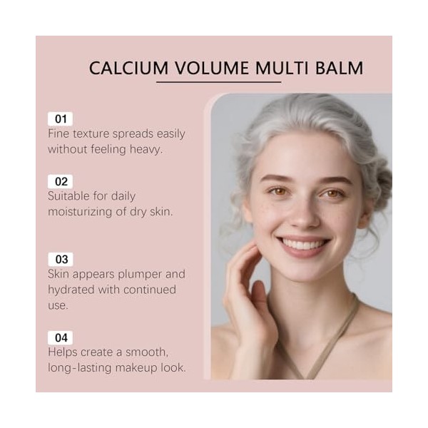 Calcium Multi Balm, Volume Stick Collagène Coréen Hydratant, Anti-Âge Raffermissant, Soin de la Peau Pour Les Yeux Visage et 