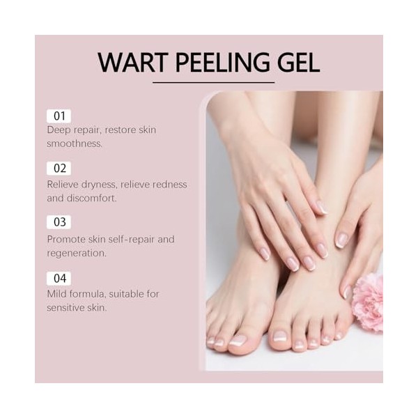 Gel anti-Verrues, Traitement Doux des Verrues Plantaires, Crème anti-verrues, Application Précise, Sans Coulure, Facile à Uti