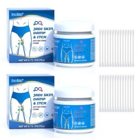 2 Boîtes Crème Antibactérienne Privée Homme avec 100 Cotons-tiges, Crème Anti-Démangeaisons Intime, Crèm/e Apaisante Private,