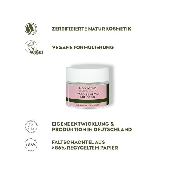 Bio : Vegane Hydro Sensitive Crème pour le visage