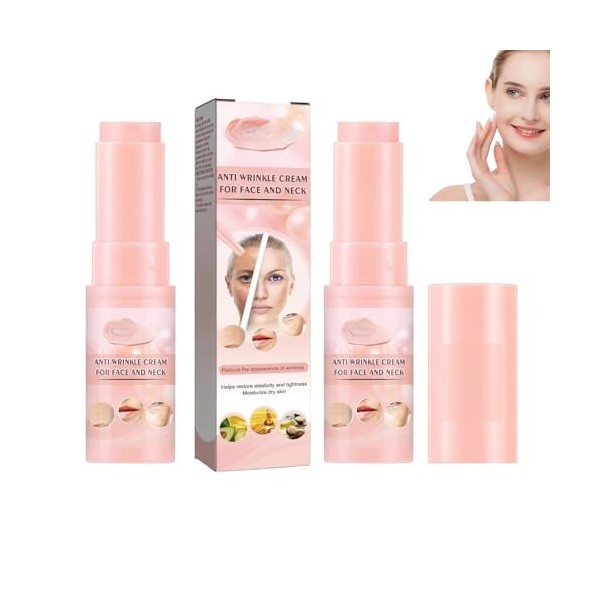 Wrinkle Multi Balm Stick, Lot de 2 bâtonnets hydratants raffermissant anti-âge et raffermissant pour la peau, anti-âge et raf