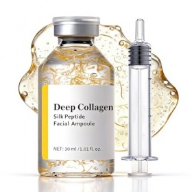 Sérum Lifting Intensive, Lifting Ampoule Silk Peptide Serum, Microneedling Sérum Anti Rides, Atténue les Ridules et Améliore 