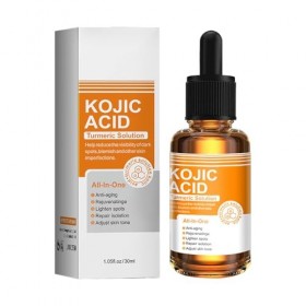 KOAHDE Sérum Hydratant au Curcuma à lacide Kojique,Sérum de Soin Quotidien Nourrissant,30ML,1PC,Convient pour le Visage Anti