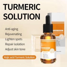 KOAHDE Sérum Hydratant au Curcuma à lacide Kojique,Sérum de Soin Quotidien Nourrissant,30ML,1PC,Convient pour le Visage Anti