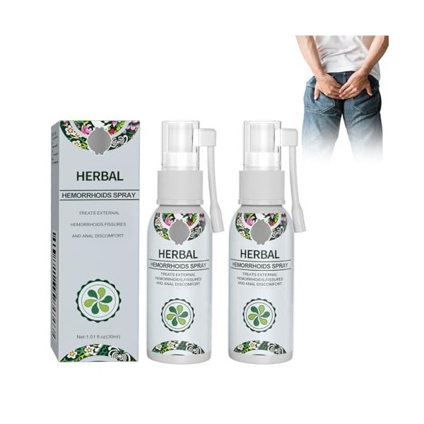 2PC Hémorroïdes Spray,Spray De Traitement Contre Les Hémorroïdes,Skin Therapy Cream, Soulage Les Gonflements Et lInconfort D