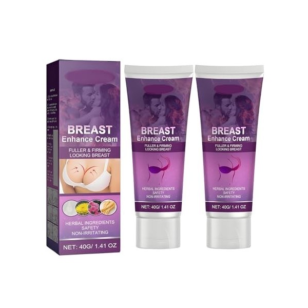 2PC Firming Breast Cream, Volumising and Toning Breast Lotion, Skin Therapy Cream, Lifting et Modelage, Augmente la Taille de