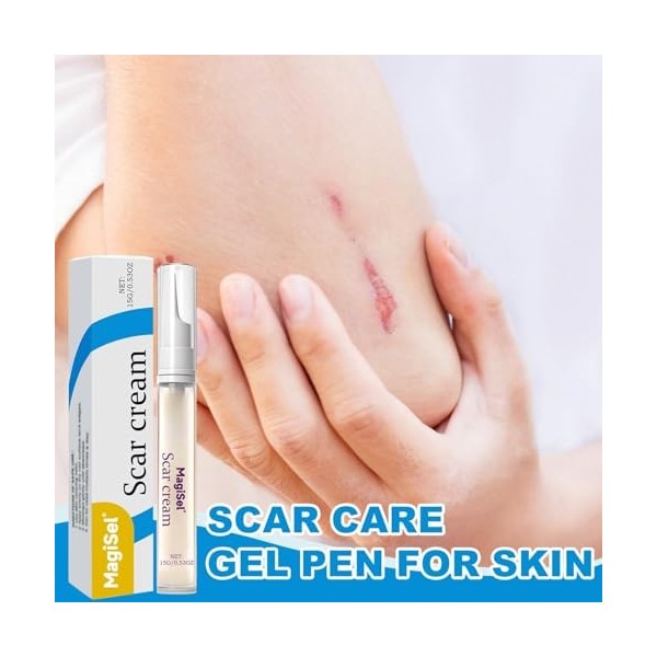 Stylo gel pour cicatrices, Baume pour cicatrices, Soin Peau Intensive pour l‘Apparence des Marques, Hydrate la peau, 15g