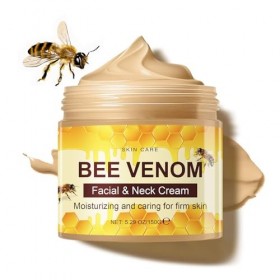 Crème anti-rides au venin dabeille pour le visage et le cou - Crème hydratante raffermissante pour la peau - Réduit les ridu