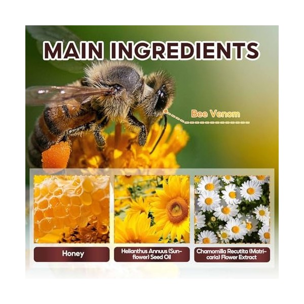 Crème anti-rides au venin dabeille pour le visage et le cou - Crème hydratante raffermissante pour la peau - Réduit les ridu