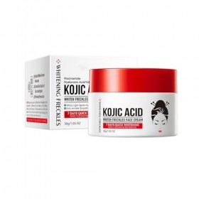 Crème Blanchissante à LAcide Kojique,Crème Blanchissante pour le Visage,Anti Taches De Rousseur,Pour Le Soin De La Peau Une 