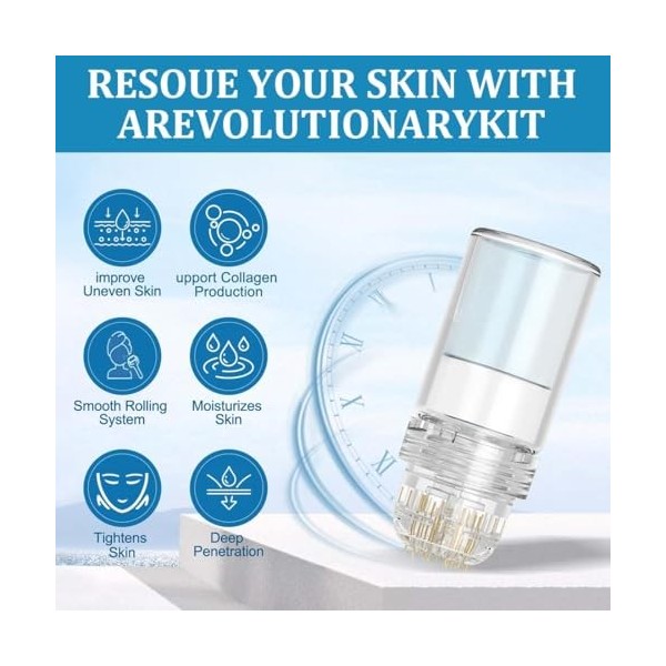 4 Pièces Micro Infusion Visage, Sérum pour Système de Micro-Infusion, Système Facial Avec Sérum, Kit Anti-âge par Microneedli