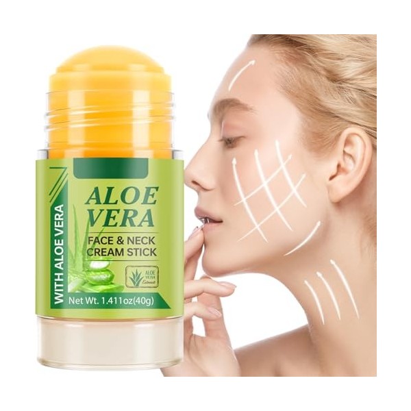 Lot de 2 crèmes hydratantes à laloe vera pour le cou, anti-âge, raffermissant, soulève le contour de la peau, lisse les lign