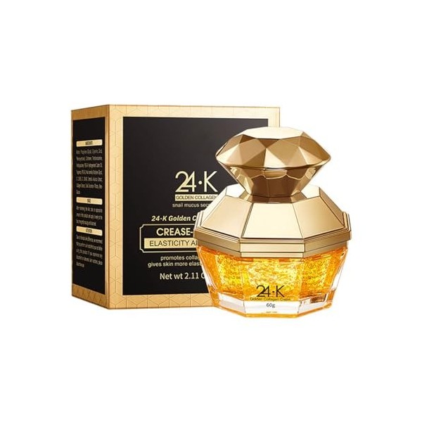 Crème de collagène à lor 24 carats avec bave descargot hydratante et raffermissante, favorise la synthèse du collagène, don