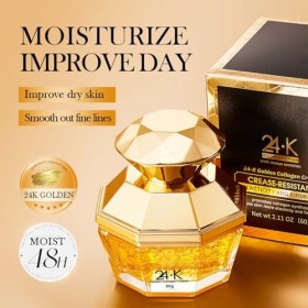 Crème de collagène à lor 24 carats avec bave descargot hydratante et raffermissante, favorise la synthèse du collagène, don