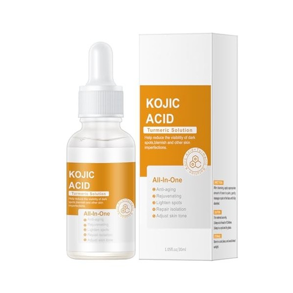 Sérum éclaircissant Pour Taches Brunes,Sérum Correcteur de Taches au Curcuma,Hydratant au Curcuma à lacide Kojique,Soin Quot