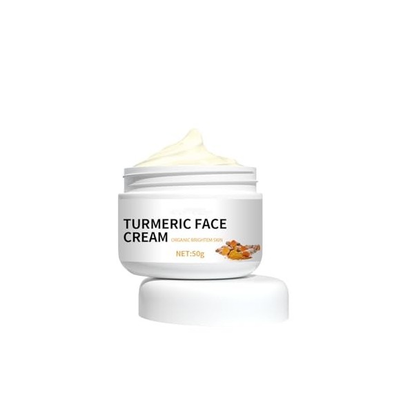 Crème Éclaircissant Curcuma Visage,Crème Hydratante Curcuma Visage,Éliminateur de Taches Brunes,Anti-Âge,Réparatrice Visage,H