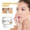 Crème Éclaircissant Curcuma Visage,Crème Hydratante Curcuma Visage,Éliminateur de Taches Brunes,Anti-Âge,Réparatrice Visage,H