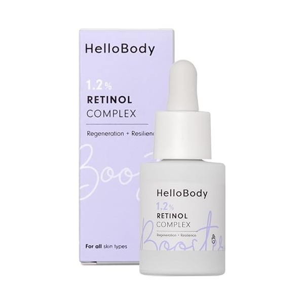 HelloBody 1,2% RETINOL COMPLEX Booster 15 ml – L’élixir de beauté régénérant et raffermissant – Soin anti-âge avec serum re