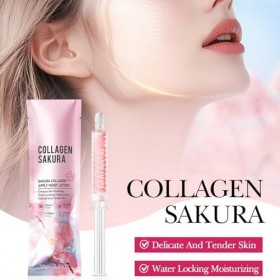 Sakura - Lot de 4 crèmes hydratantes pour le visage - Fleurs de cerisier - Crème hydratante pour le visage - Crème au collagè