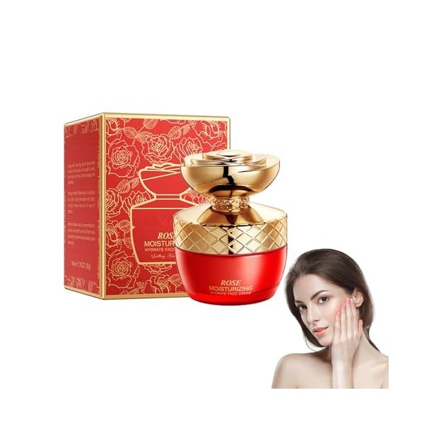 Rose Moisturizing Crème de jour anti-âge multiactive, 50 g, crème pour le visage pour la régénération des peaux fatiguées, so