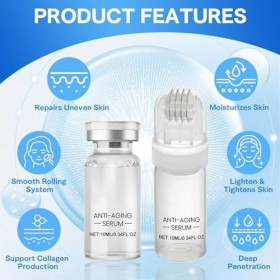 Microneedling Visage, Micro Infusion Visage, Sérum pour Système de Micro-Infusion, Kit de Microneedling Beauté, Kit Sérum Ant