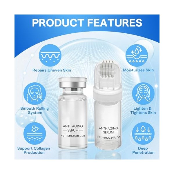 Microneedling Visage, Micro Infusion Visage, Sérum pour Système de Micro-Infusion, Kit de Microneedling Beauté, Kit Sérum Ant