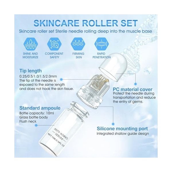 Micro Infusion Visage, Sérum pour Système de Micro-Infusion, Système Facial Avec Sérum, Kit Sérum Anti-âge par Microneedling,