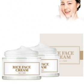 Grgowe 2PC Crème Blanchissante Riz,Crème Visage Au Riz,Crème Blanchissante Pour Le Visage,Crème Pour Le Visage Au Riz Blanc,É