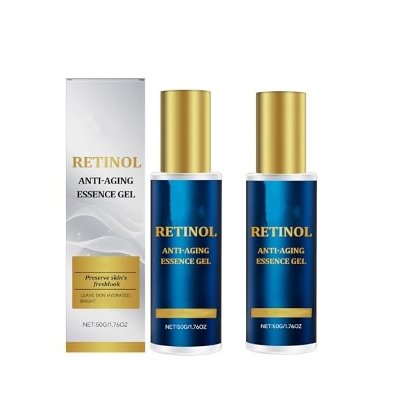 Gel essence anti-âge au rétinol, éclaircissant, léger, hydratation longue durée, adapté à tous les types de peau, améliorant ...