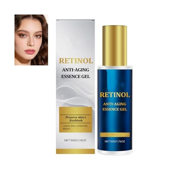Gel essence anti-âge au rétinol, éclaircissant, léger, hydratation longue durée, adapté à tous les types de peau, améliorant ...