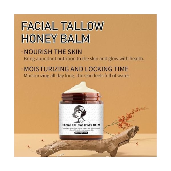 Sucès de bœuf battu et crème hydratante sébum pour le visage, crème hydratante pour tout le visage, suif de bœuf nourri pour