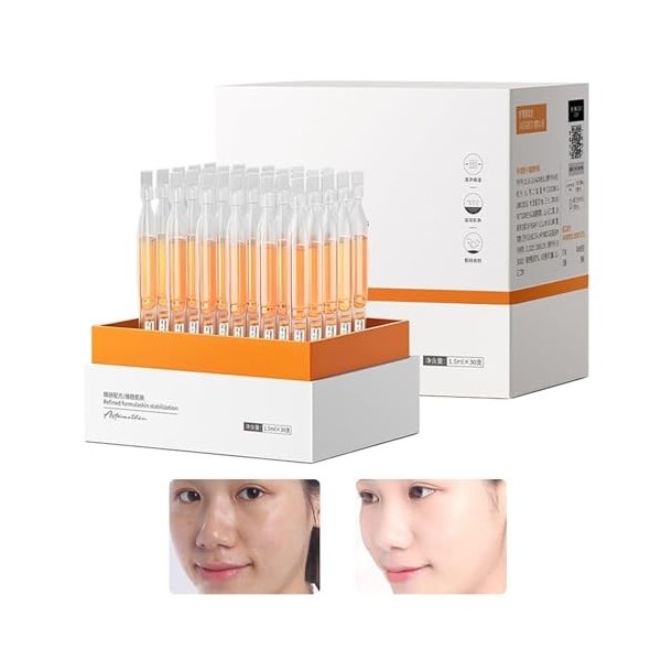 YNPQTDS Lot de 30 flacons de liquide hydratant pour le visage - 1,5 ml - Pour peaux sèches - Hydratant à absorption rapide - 