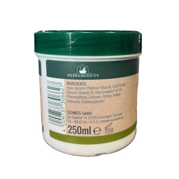 Herbamedicus Lot de 2 crèmes hydratantes à lhuile dolive jour et nuit 2 x 250 ml