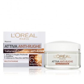 LOr?al Paris Wrinkle Expert Crema Viso Giorno e Notte Attiva Anti-Rughe 65+, 50 ml