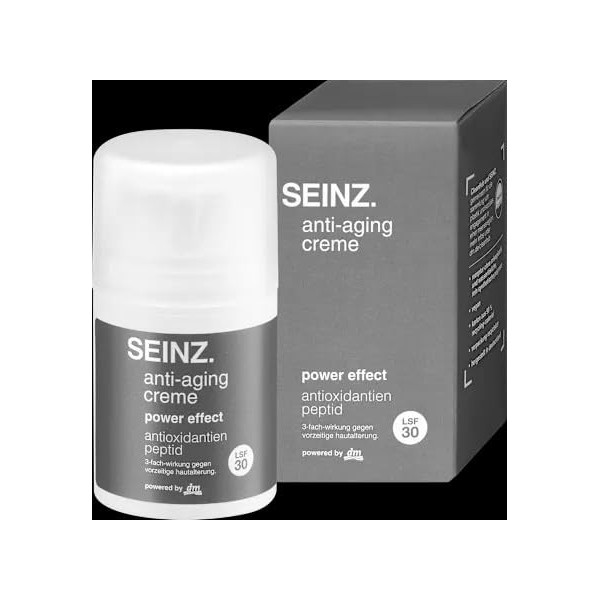 SEINZZ Crème anti-âge avec effet puissant, antioxydants et peptides 50 ml