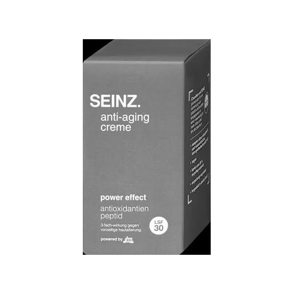 SEINZZ Crème anti-âge avec effet puissant, antioxydants et peptides 50 ml