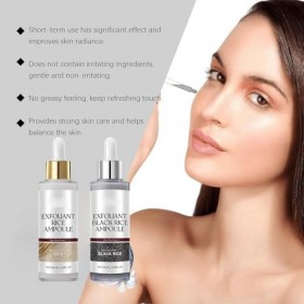 Peel Shot Glow Ampoule de riz blanc/riz noir, 2025 exfoliant visage et corps, duo éclaircissant pour tous les types de peau 