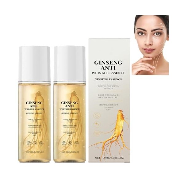 Essence hydratante anti-âge au ginseng naturel, essence anti-rides au ginseng, sérum et tonique pour le visage pour hydrater,...