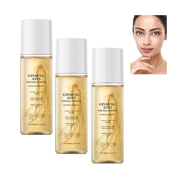 Essence hydratante anti-âge au ginseng naturel, essence anti-rides au ginseng, sérum et tonique pour le visage pour hydrater,...
