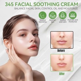 345 Relief Cream, 345 Creme Visage Hydratante, 345 Cream, Hydrate et Apaise, Répare la Barrière Cutanée, Convient à Tous les 