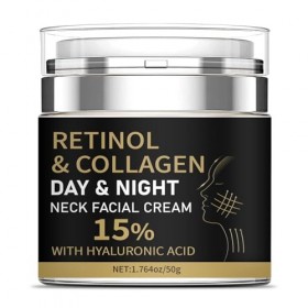 Crème au rétinol pour le visage, crème raffermissante au collagène et au cou avec 15 % dacide hyaluronique, hydratant anti-â