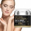 Crème au rétinol pour le visage, crème raffermissante au collagène et au cou avec 15 % dacide hyaluronique, hydratant anti-â