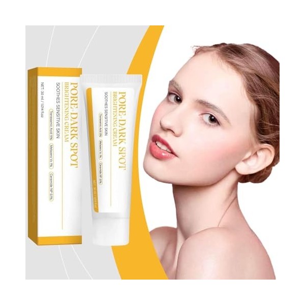 Creme Anti Taches Brunes Visage, Creme Eclaircissante Peau Noir Puissant, Crème Decolorante Visage, Lait Eclaircissant Anti T...