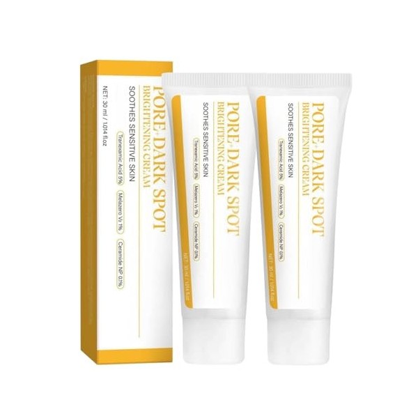 Creme Anti Taches Brunes Visage, Creme Eclaircissante Peau Noir Puissant, Crème Decolorante Visage, Lait Eclaircissant Anti T...