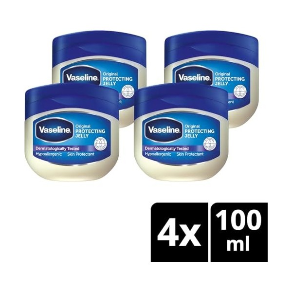 Vaseline Original Protecting Jelly, Crème Protectrice et Réparatrice, Adaptée aux Peaux Sensibles, Peau Sèche Nourrie, Barriè