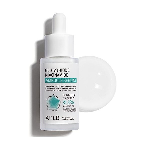 APLB Sérum ampoule glutathion et niacinamide | LIPO GLUTA NIAC CEN 31,3 % 1,35 FL.OZ/Soin de la peau coréen, hydratation dura
