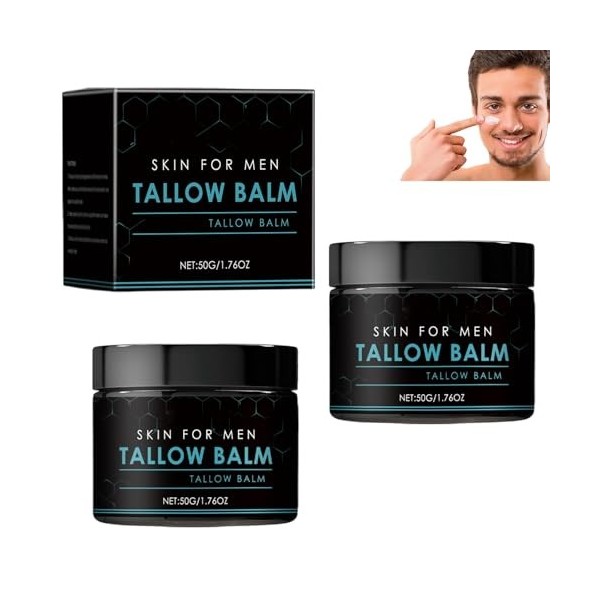 Baume anti-rides au suif, hydratant naturel au suif, anti-rides et hydratant pour hommes jour et nuit, hydratation en profond...