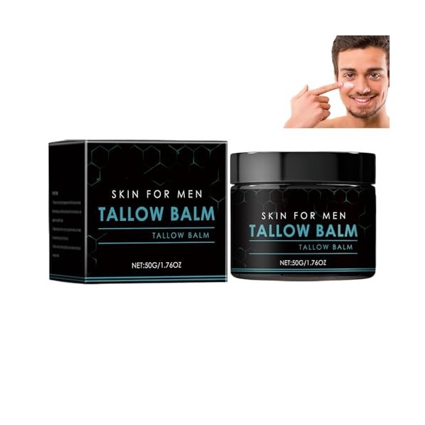 Baume anti-rides au suif, hydratant naturel au suif, anti-rides et hydratant pour hommes jour et nuit, hydratation en profond...