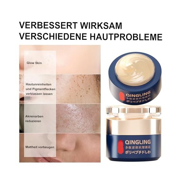 Crème raffermissante aux polypeptides contre les rides, crème anti-rides, crème raffermissante et anti-rides aux polypeptides